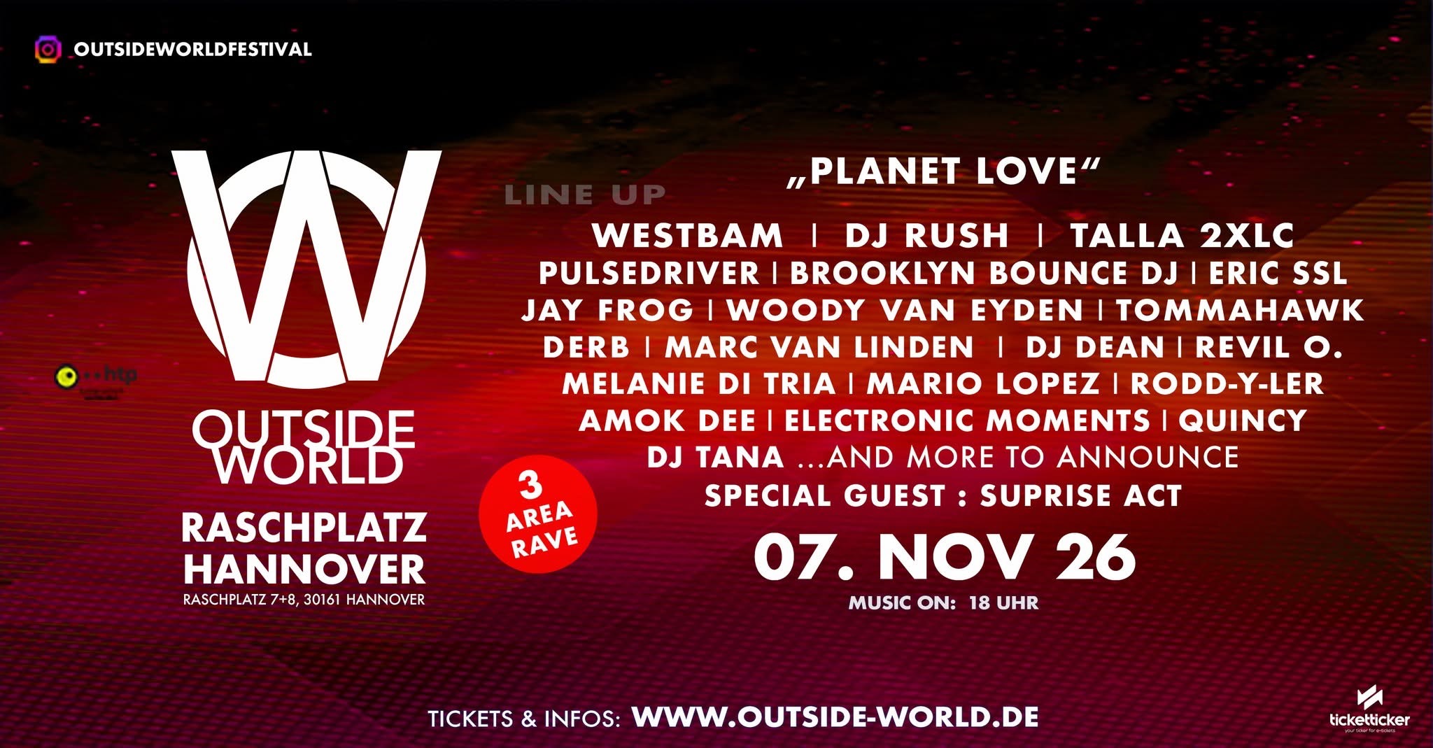 OUTSIDE WORLD FESTIVAL - HANNOVER pres. "PLANET LOVE" Flyer