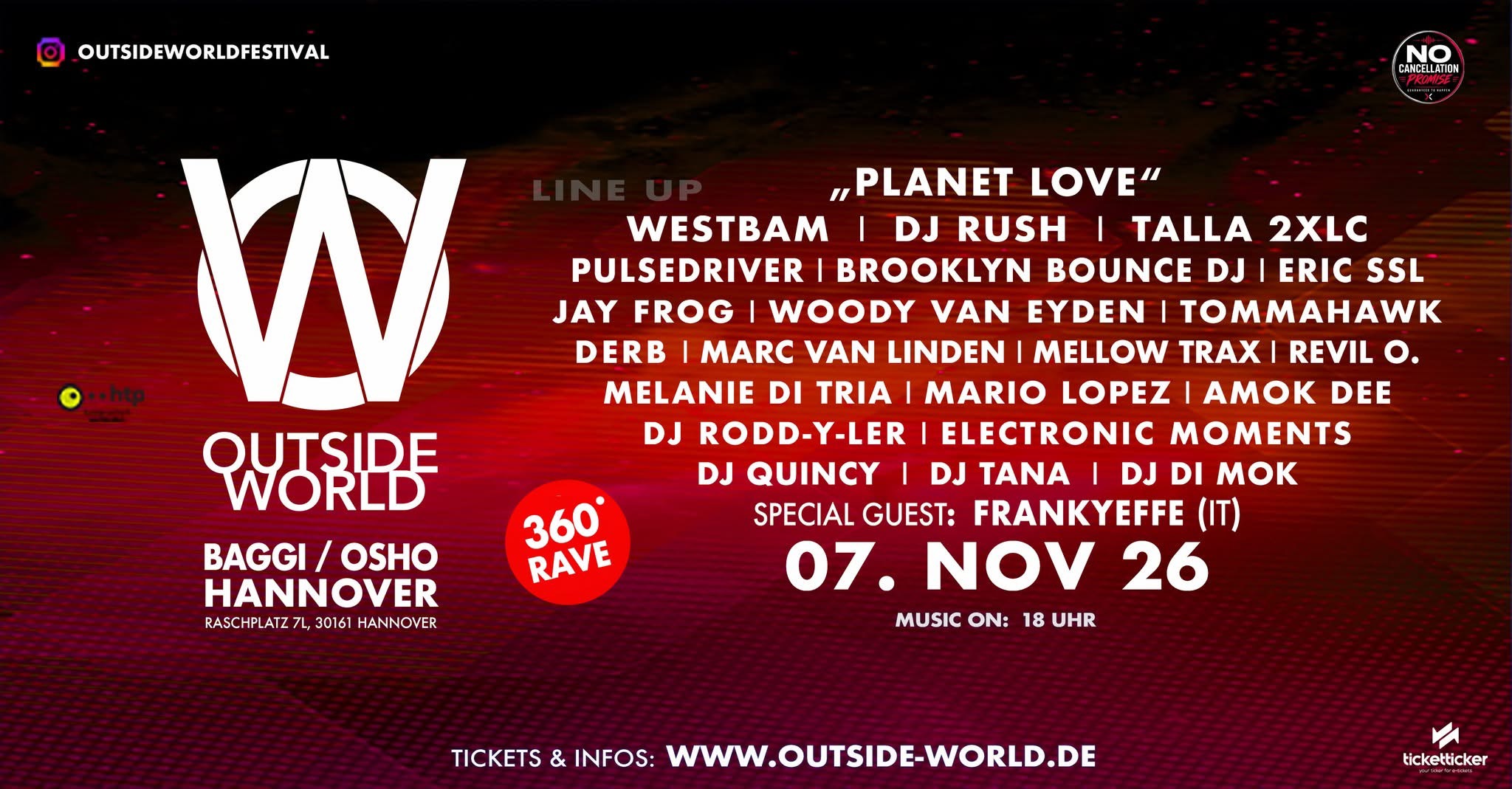 OUTSIDE WORLD FESTIVAL - HANNOVER pres. "PLANET LOVE" Flyer